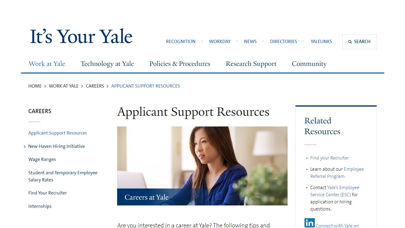 Applicant Support Resources | It's Your Yale